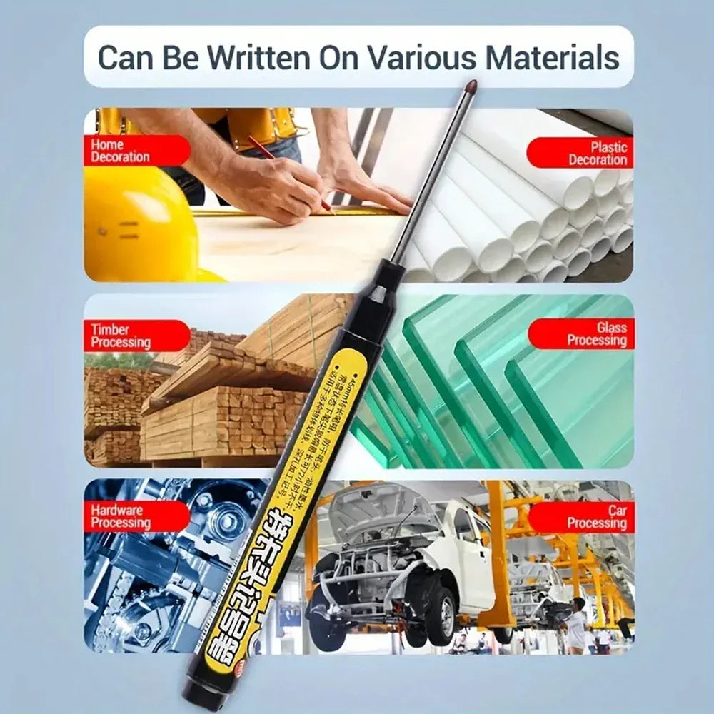 Waterproof Long Head Nib Deep Hole Markers Pen Tile Carpenter