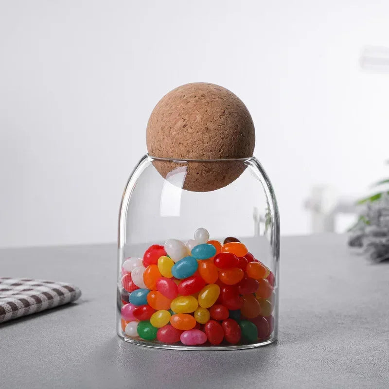 Glass Sealed Jar Kitchen Miscellaneous Grain Storage Jar Coffee Bean Transparent Glass Product Storage Jar Peaceful Pleasures Health and Wellness 500ML