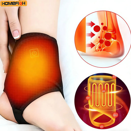 Autumn-Winter Ankle Warm Band - Adjustable Black Heating, Lightweight Portable Warming Support Peaceful Pleasures Health and Wellness black