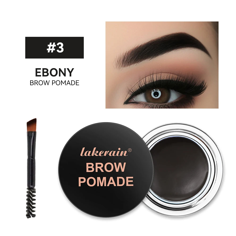 Lakerain Brow Pomade with Dual-Ended Brush Long-Lasting Waterproof Sweatproof Natural Smooth Eyebrow Brow Pencil Makeup Peaceful Pleasures Health and Wellness 3Add a brush