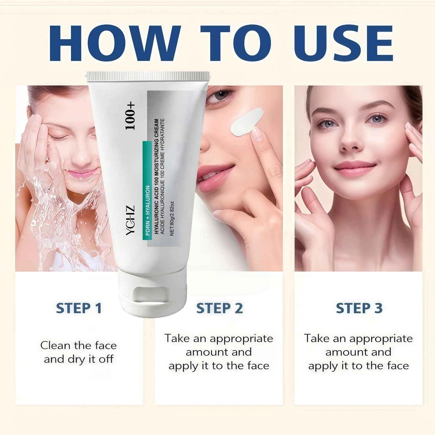 YCHZ Hyaluronic Acid Moisturizing Cream – Korean Skincare 80g