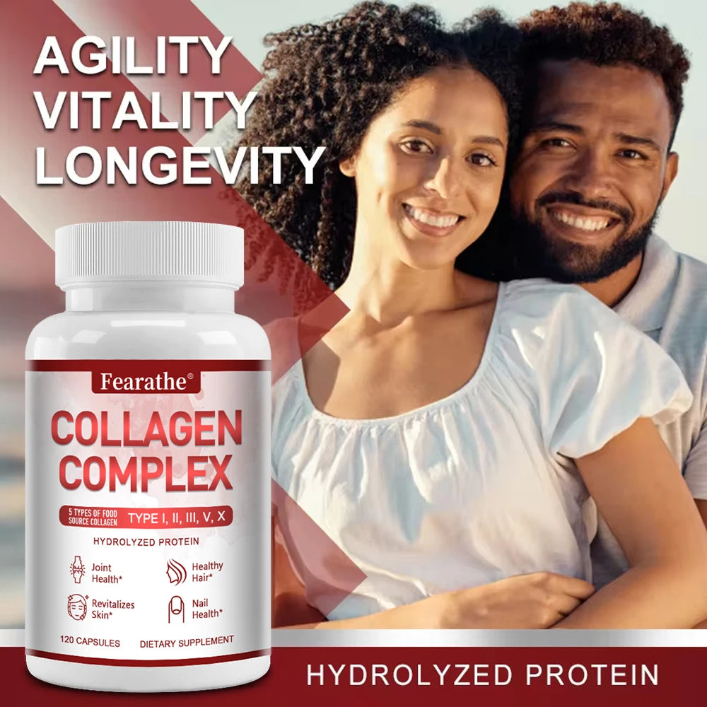 Multiple Collagen - Supports Skin, Hair, Nails and Joints Health, Support Cell Health, Anti-aging, Antioxidant, Women & Men Peaceful Pleasures Health and Wellness