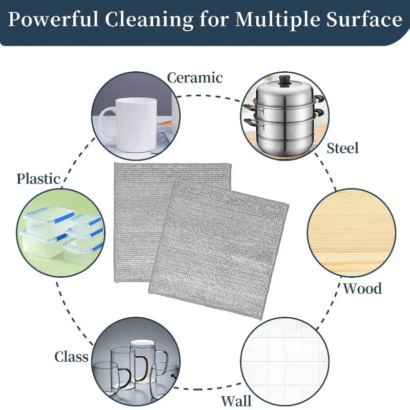 Reusable Wire Dishwashing Rags – Non-Scratch Cleaning Pads