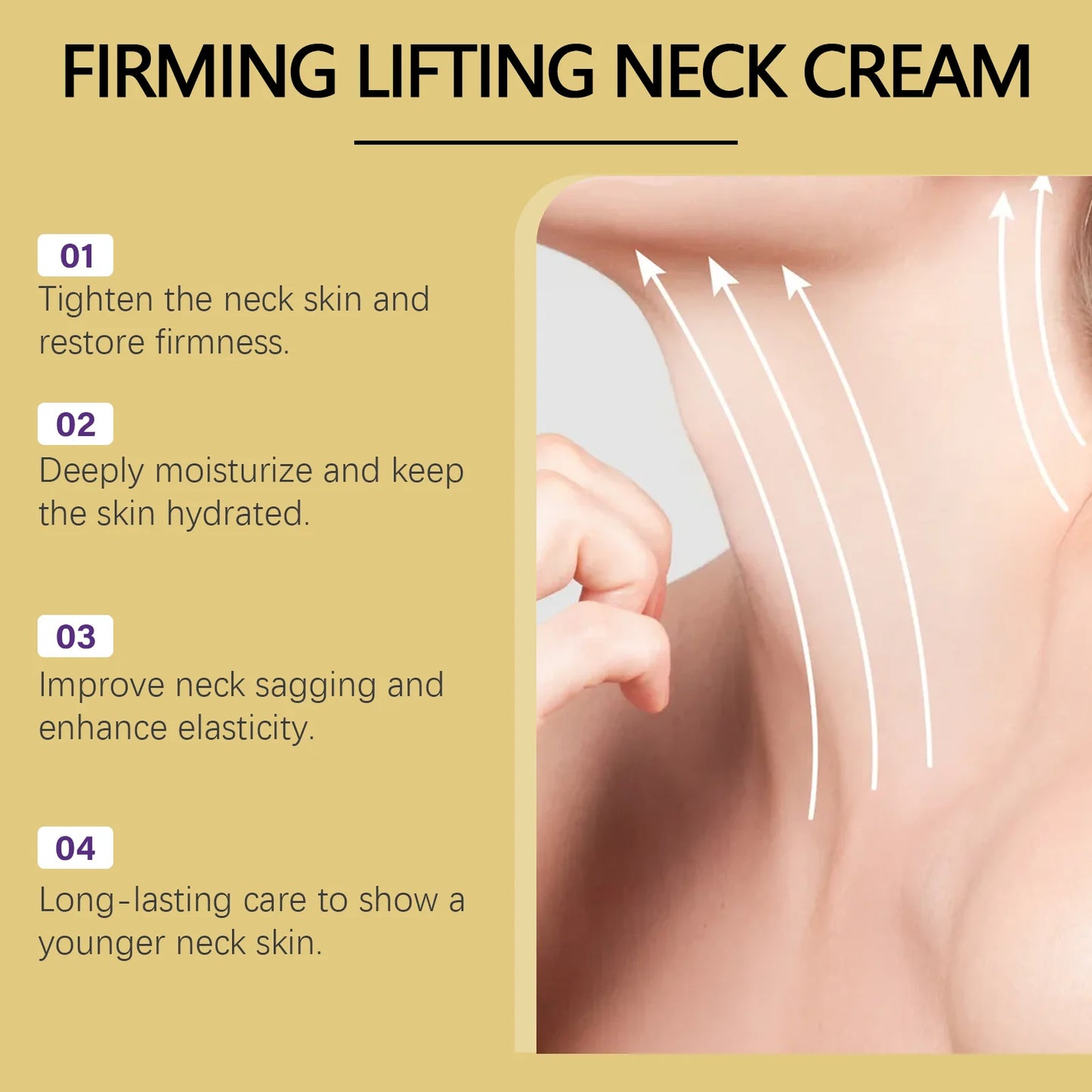 Neck Roller Cream Massage Firm Nourish Soothe Skin Improve Dryness Reduce Wrinkles Fine Lines Sagging Remove Double Chin Cream Peaceful Pleasures Health and Wellness