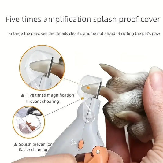 LED Light Dual-Sided Pet Nail Clippers for Cats And Dogs 5x Magnification Easy Nail Trimming Tool for Your Furry Friends Peaceful Pleasures Health and Wellness
