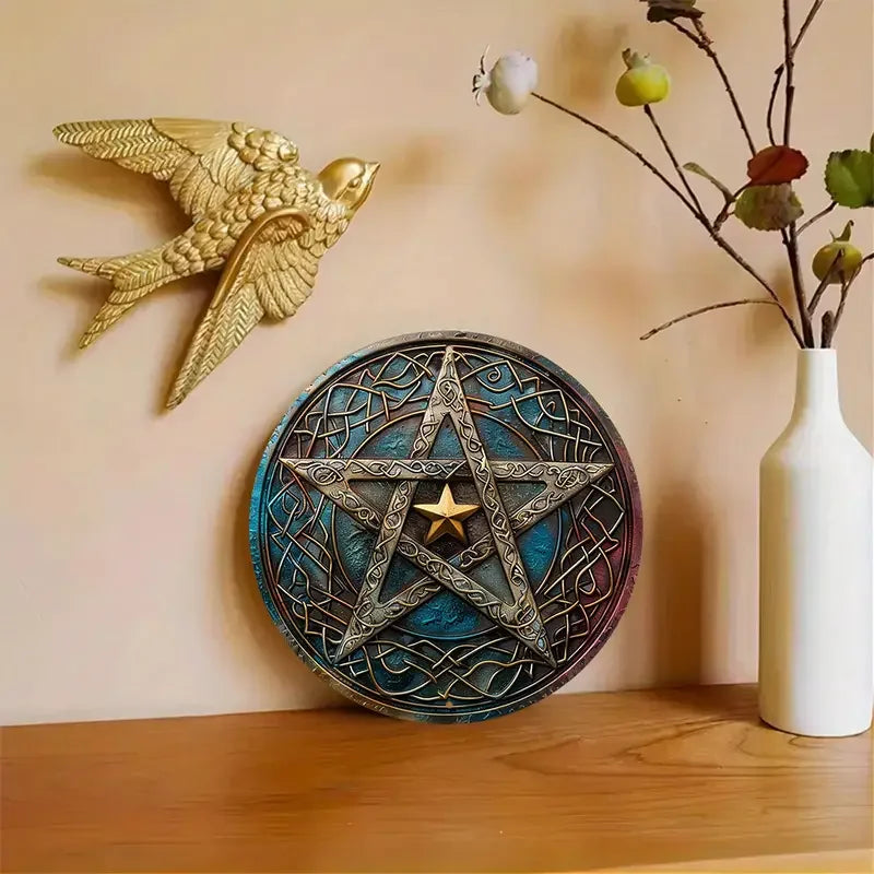 Aluminum Wall Art - Waterproof & Sun-Resistant, Easy-Hang Decor for Living Room, Hallway, and Entryway - Elegant 3D Metal Sculpt Peaceful Pleasures Health and Wellness Blue 30x30cm