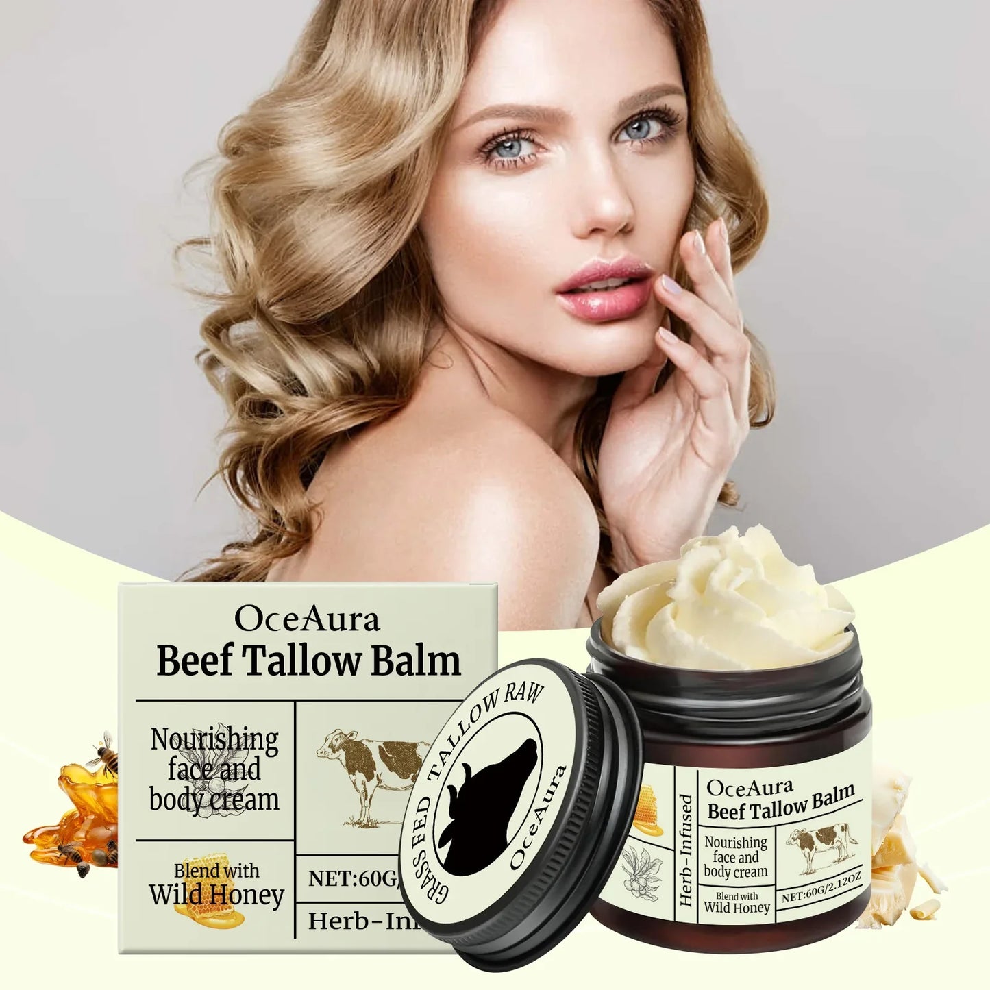 OceAura Butter & Honey Face Cream – Firming & Moisturizing 60g