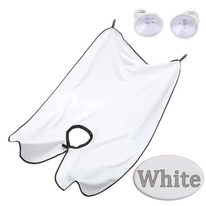 Waterproof Beard Apron Hair Catcher Shaving Bib & Trimmer Holder Beard Grooming Apron Peaceful Pleasures Health and Wellness A White 1PCS