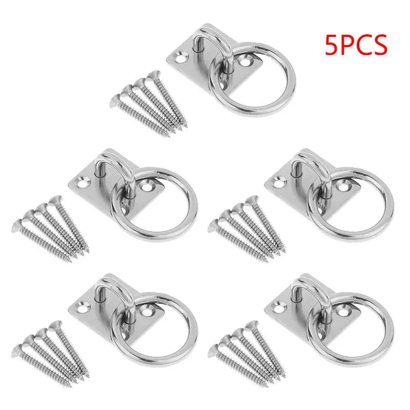Silver Stainless Steel Universal With Ring Marine Eye Plate Stable Rust Protection Boat Cabin Accessories Peaceful Pleasures Health and Wellness A3