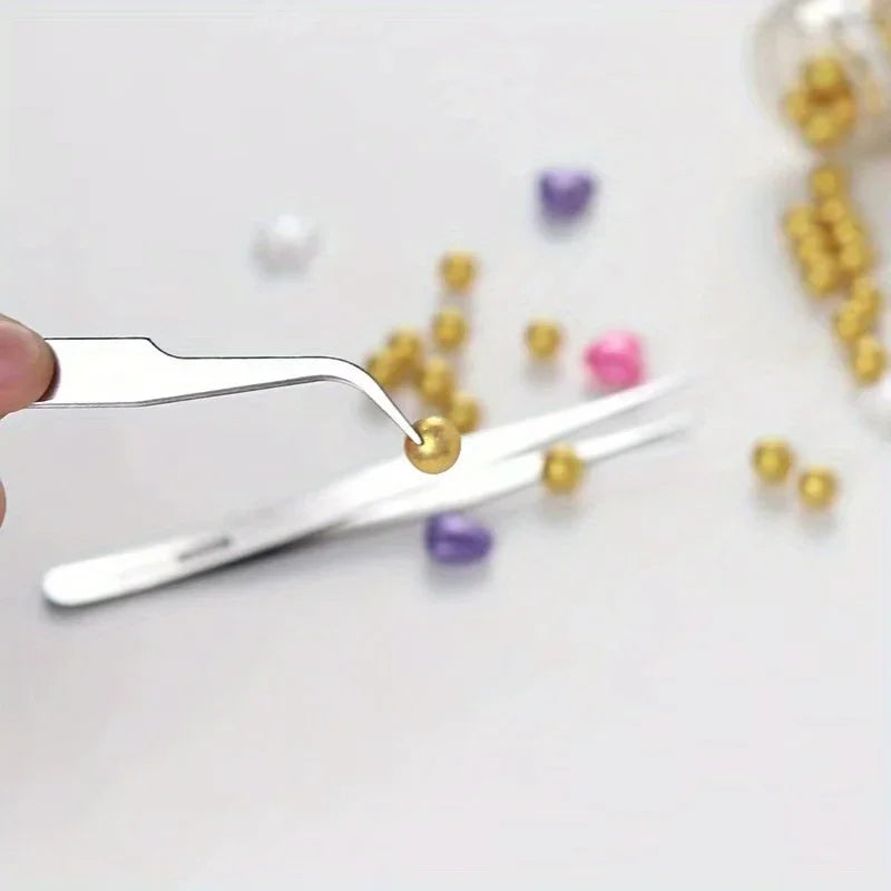 6-Piece Stainless Steel Tweezers Ts-15 Succulent Plant DIY Elbow Tweezers Gooi Tweezers Set Peaceful Pleasures Health and Wellness