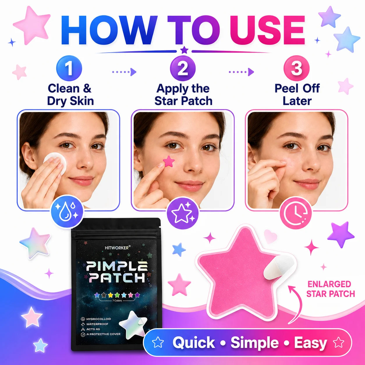Hydrocolloid Acne Patches – Invisible & Waterproof | All Skin