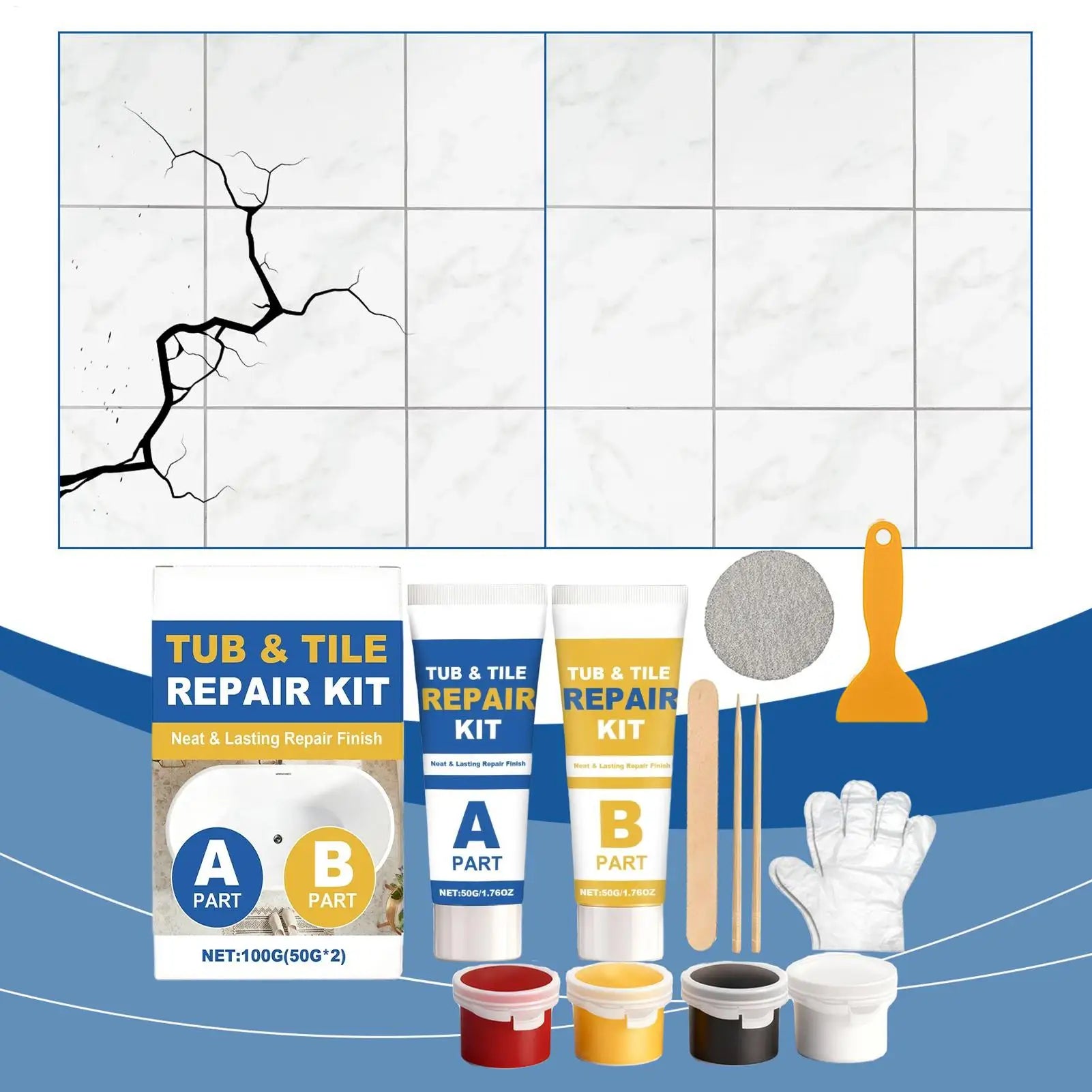 Waterproof Tile & Grout Repair Kit Permanently Seals Cracks Prevents Mold & Leaks For Bathtub, Shower, Bathroom & Kitchen Floors Peaceful Pleasures Health and Wellness