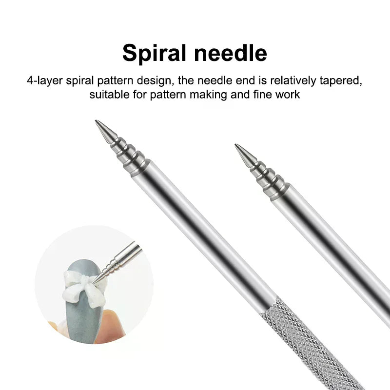 Double-ended Nail Art Carved Pen 12.5cm Multi-Function Mix Gel Polish Nail Builder Pen DIY 3D Carving Flower Sculpture Brush Peaceful Pleasures Health and Wellness