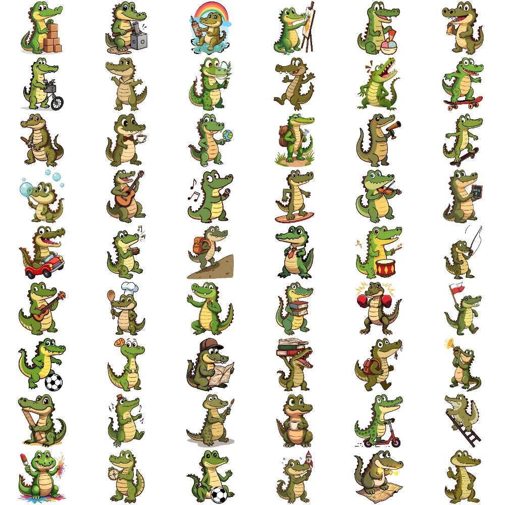 54pcs Cartoon Crocodile Temporary Tattoo Stickers – Waterproof
