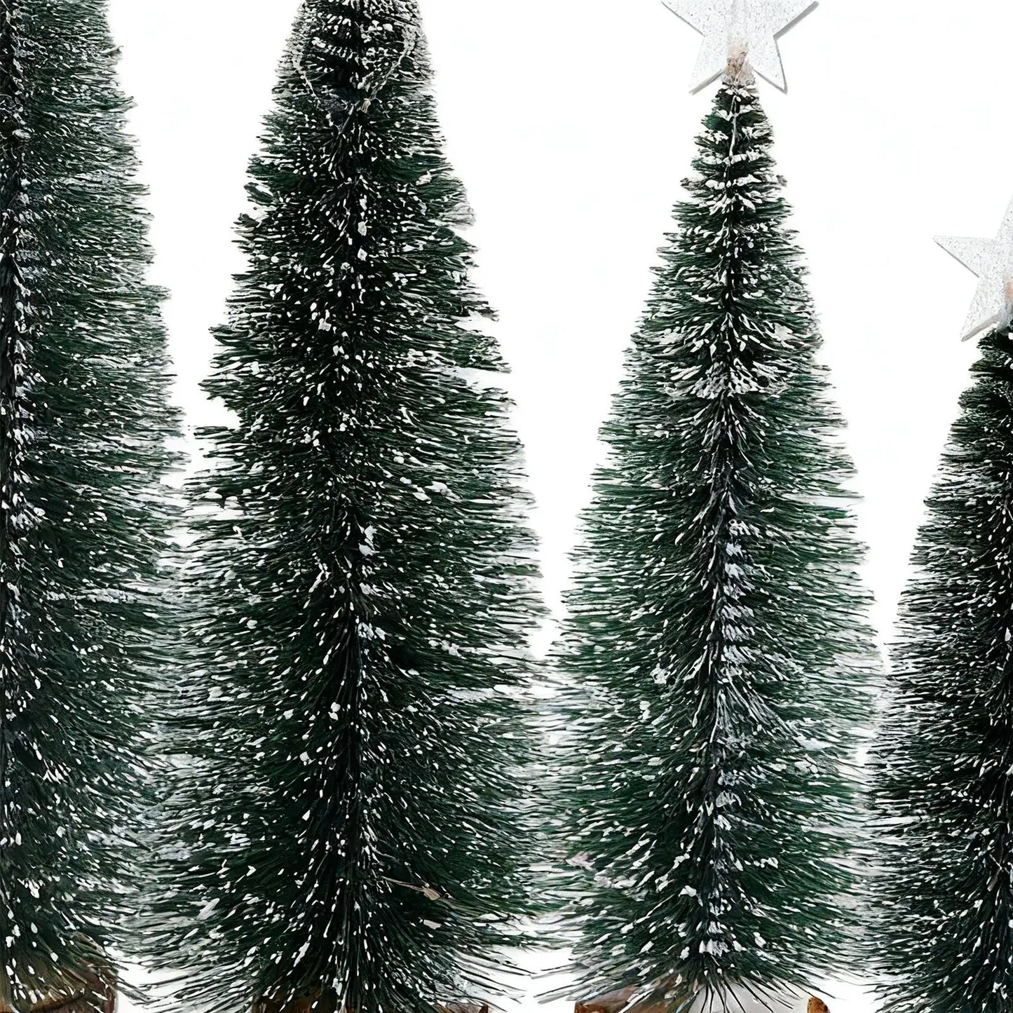 Tabletop Christmas Tree Set of 5 with LED Lights | Mini Holiday Decor