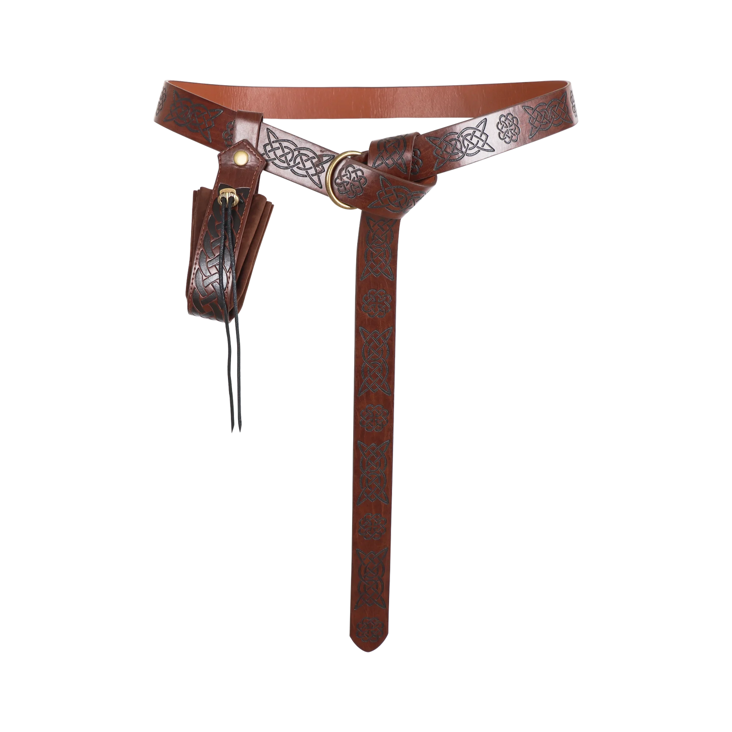 Men Medieval Knight PU Leather Belt Accessories Pouch Universal