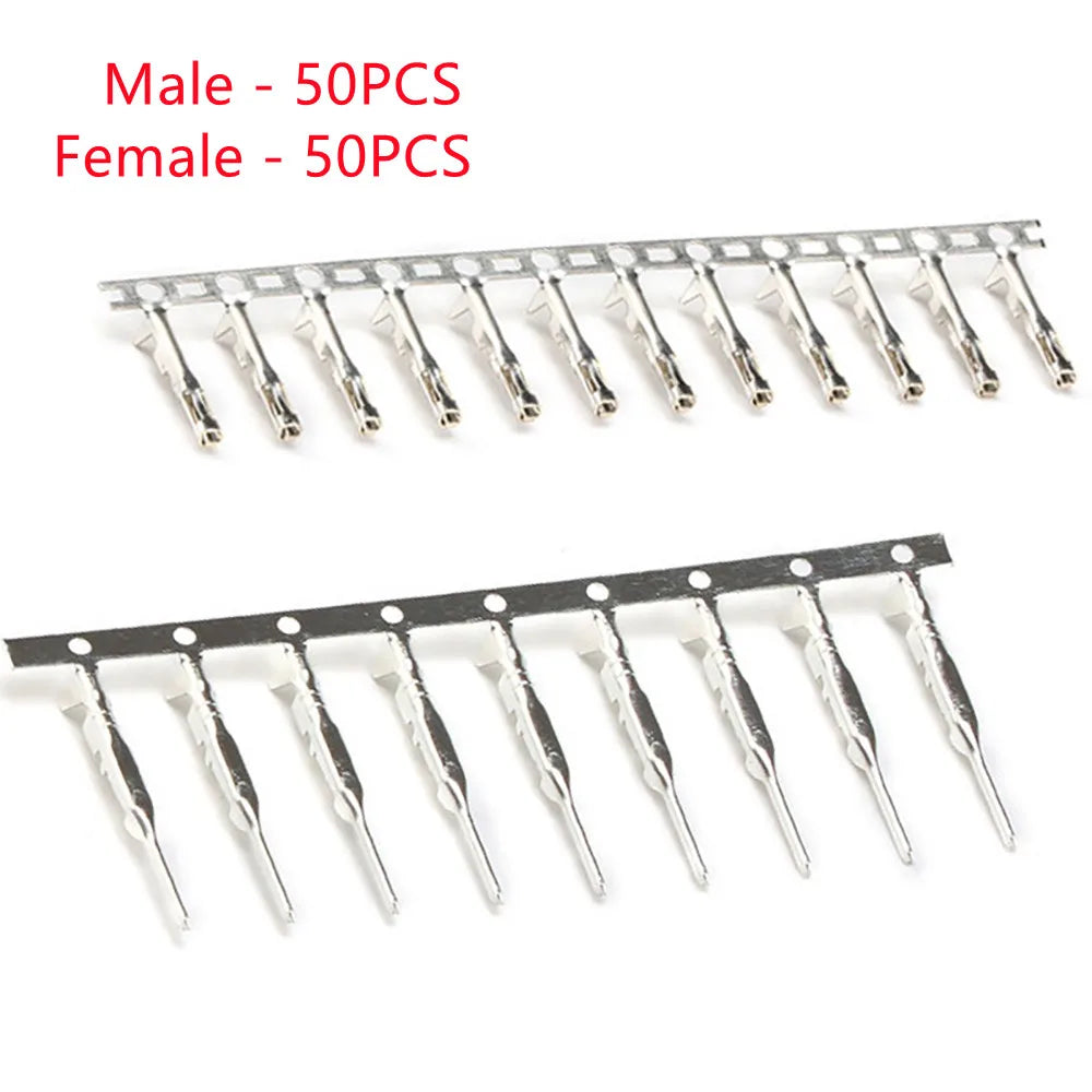 100PCS Dupont 2.54mm Jumper Wire Cable Pin Connector Terminal Female Male Pin Connector for Housing Jumper Peaceful Pleasures Health and Wellness 50 Female 50 Male