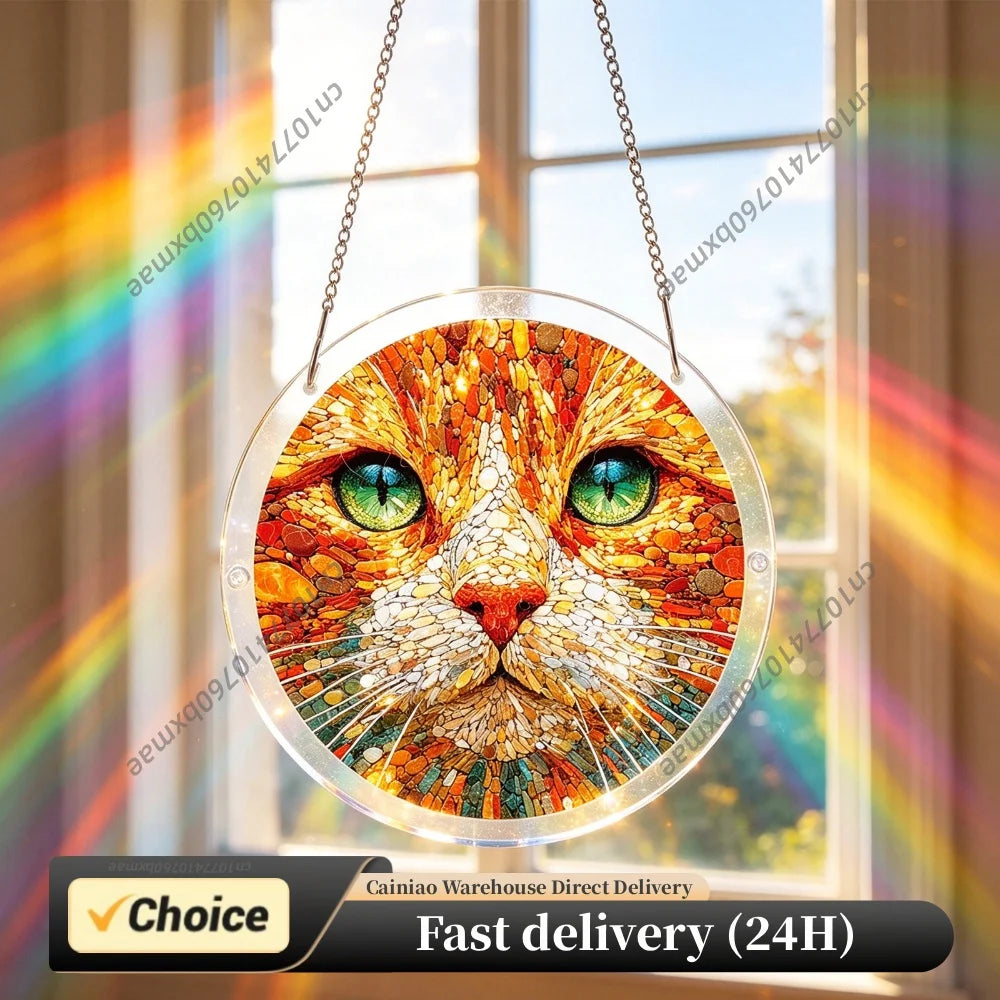 Sun Catcher Puzzle Curtain Decoration Unique Acrylic Sun Catcher Puzzle Kit 7.36 Inch for Doors Garden and Window Hanging Home Peaceful Pleasures Health and Wellness