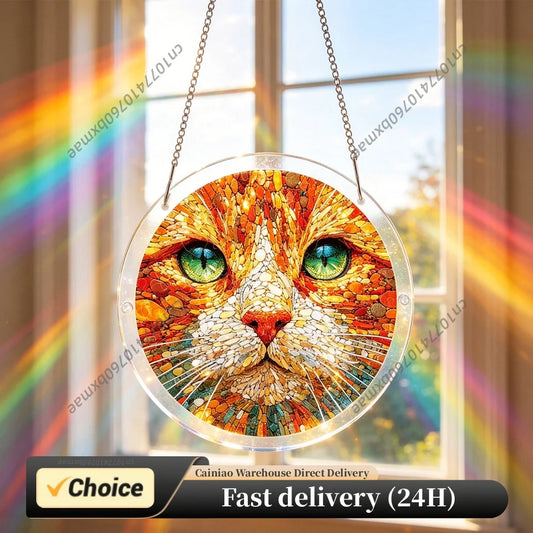 Sun Catcher Puzzle Curtain Decoration Unique Acrylic Sun Catcher Puzzle Kit 7.36 Inch for Doors Garden and Window Hanging Home Peaceful Pleasures Health and Wellness