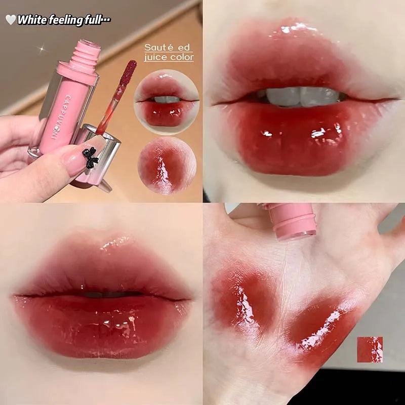 Cappuvini Strawberry Lip Gloss | Glass Mirror Shine Lip Tint