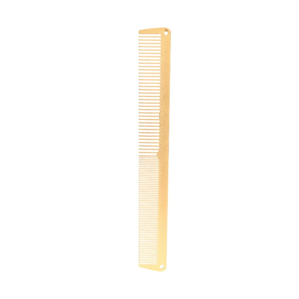 3pcs/Set Plating Gold Hair Clipper Cutting Comb And Brush Set Colorful Barber Comb Neck Duster Brush Set For Barbermen Tools Peaceful Pleasures Health and Wellness B