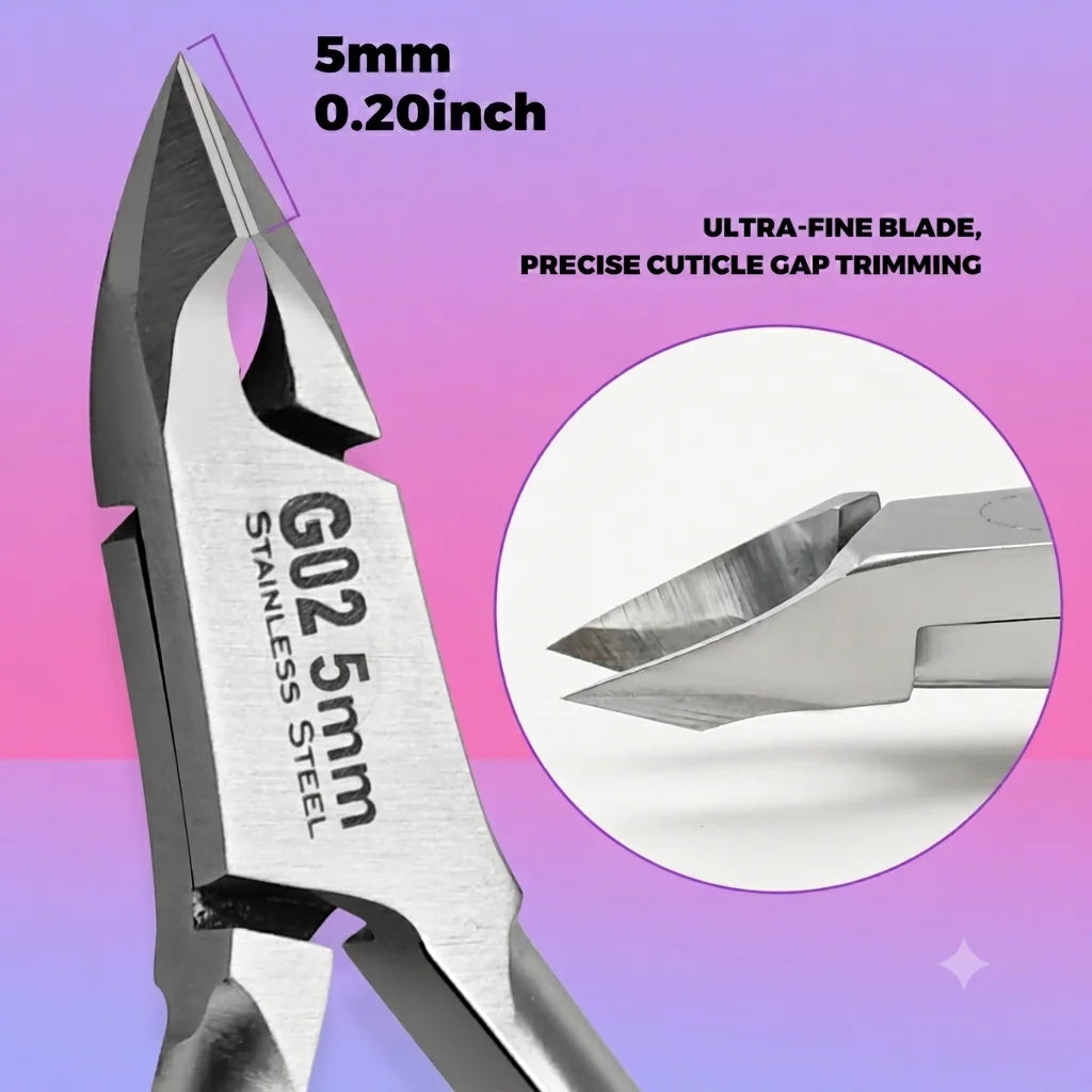 Professional stainless steel cuticle nippers, easily remove edge hangnails and cuticles, built-in spring labor-saving cutter, Peaceful Pleasures Health and Wellness
