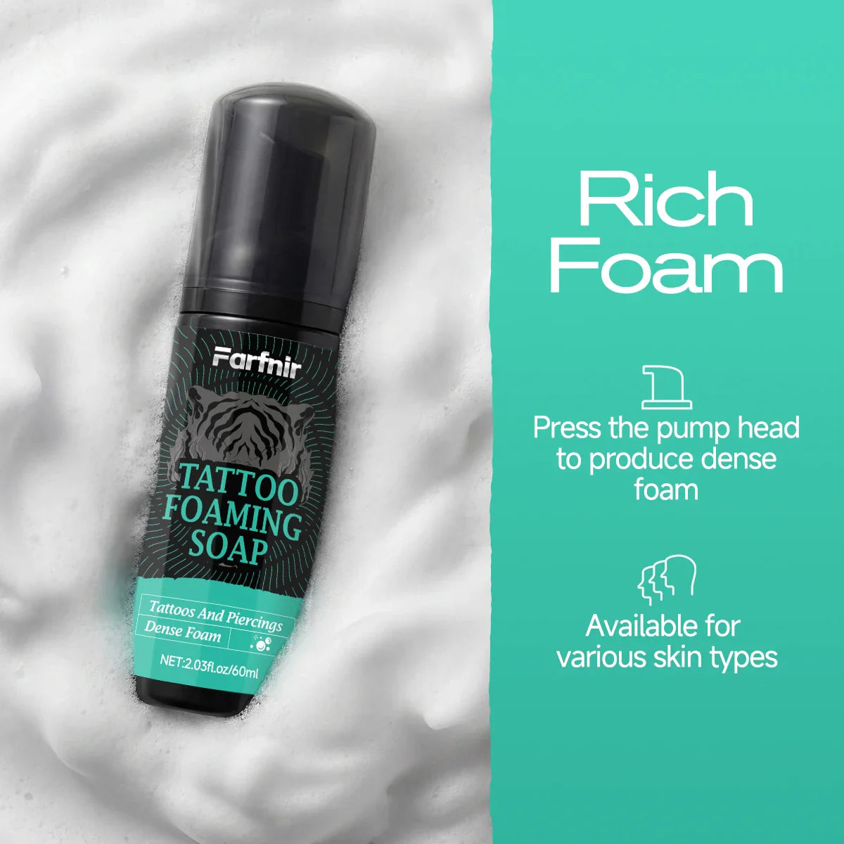 Tattoo Foaming Soap – Moisturizing Cleanser for Tattooed Skin