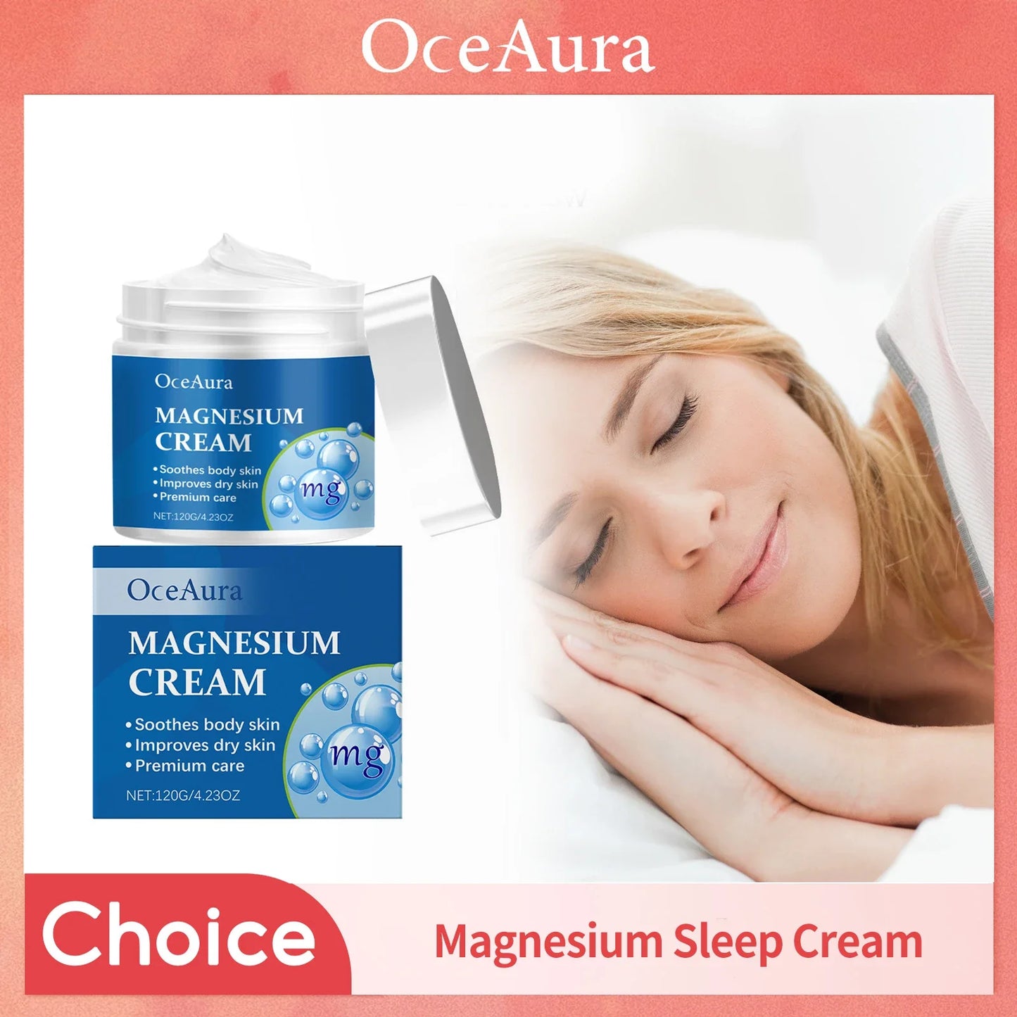 OceAura Magnesium Cream – Nighttime Body Lotion | 120g