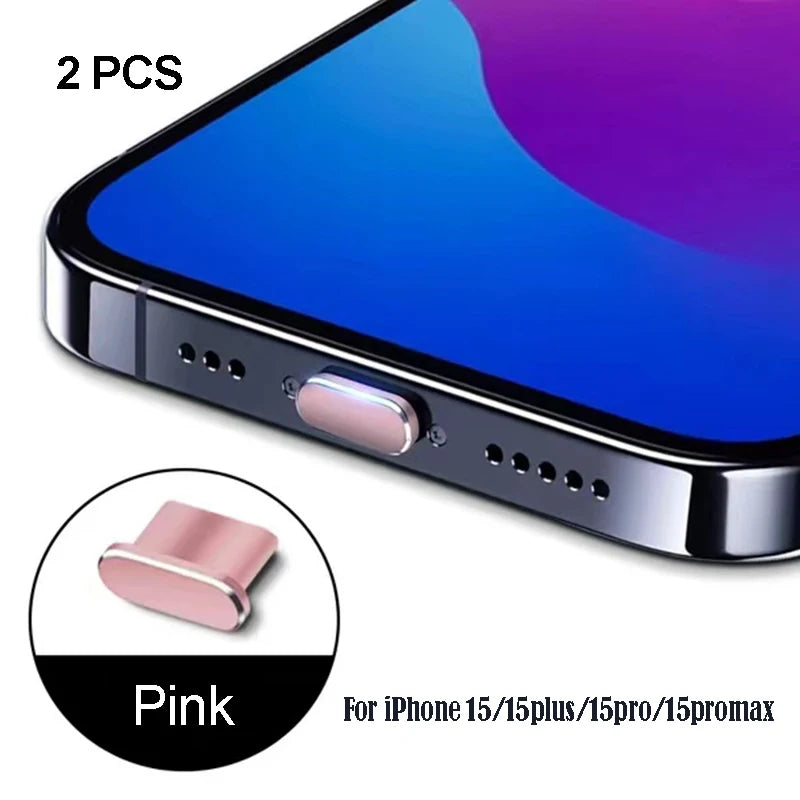 iPhone15 Pro Max Accessories iPhone Dust Plug For Mobile Phone Accessories Dust Cap For Mobile Usb Dust Plug Usb A iPhone15 Plus Peaceful Pleasures Health and Wellness Pink(2pcs)