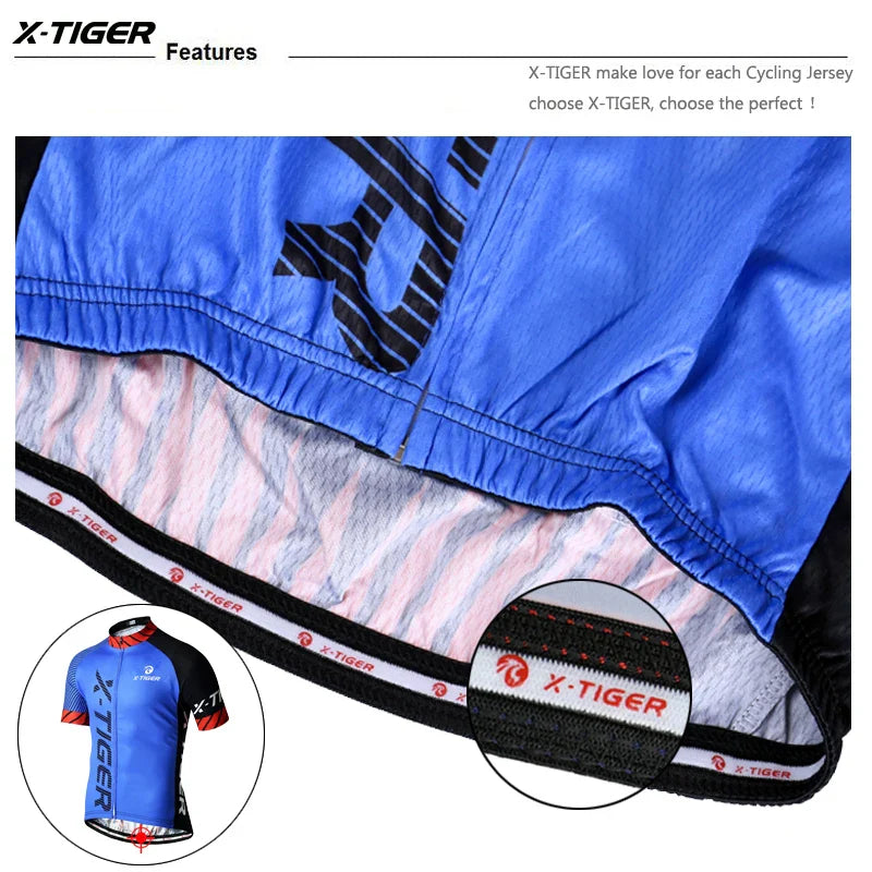 X-TIGER Men's MTB Cycling Jersey – Quick-Dry & UV Protection