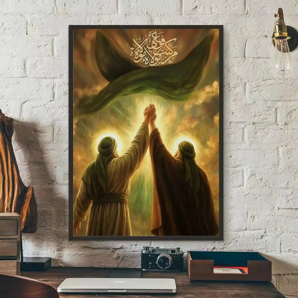 Imam Hussain Shia Ali art anime Painting Calligraphy Anti-wrinkle Canvas Poster Wall Mural Art Photos for Room Home Spaces De Peaceful Pleasures Health and Wellness