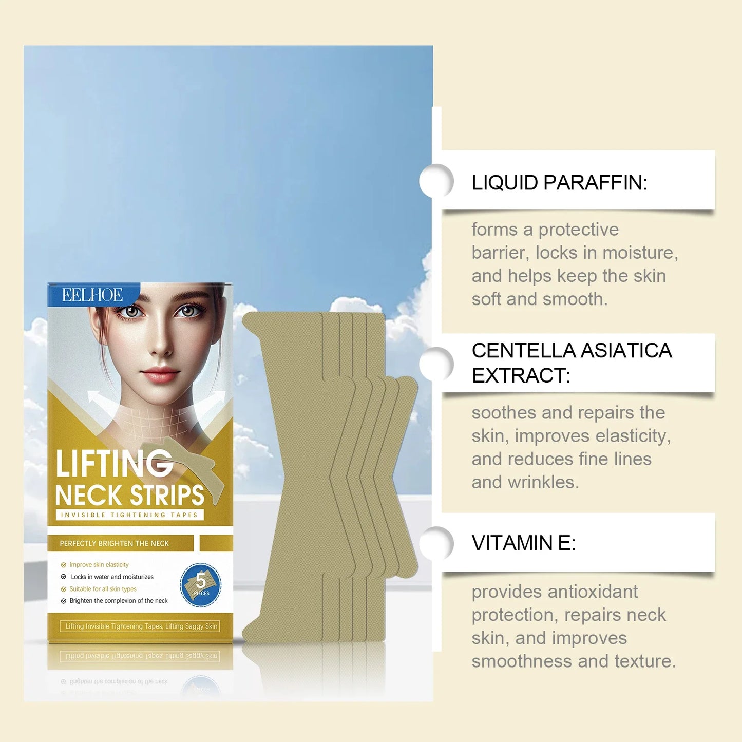 Eelhoe Neck Tightening Patch – Lift, Firm & Moisturize (5 pcs)