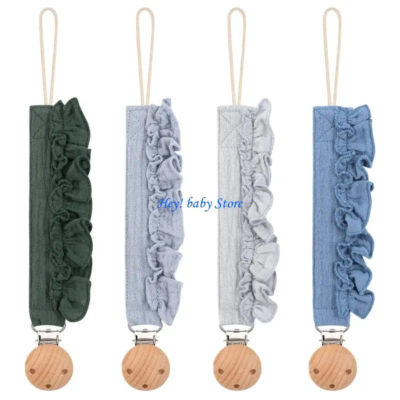 Baby Pacifier Holder Chains Lace Trim Anti-Loss 4-Pack