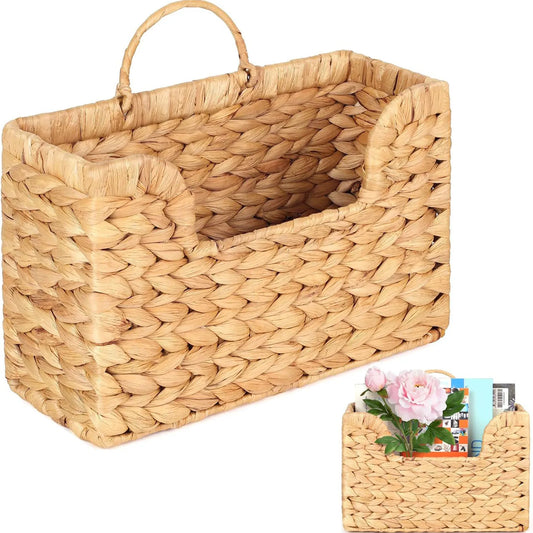 Gourd Vine Woven Wall Hanging Basket Rattan Magazine Holder Eco Friendly Home Decor Storage Organizer Peaceful Pleasures Health and Wellness A