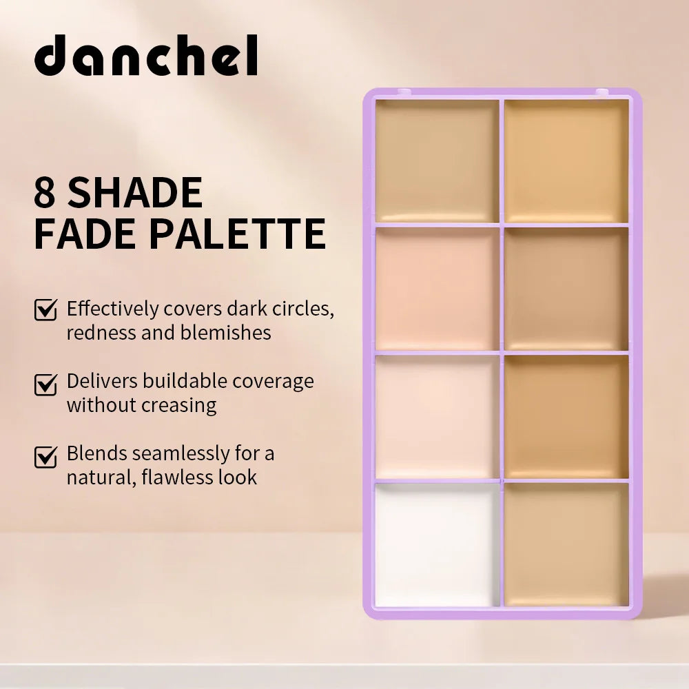 8 Shade Fade Palette Soft Matte Texture Cover Dark Circles, Redness, Skin Blemishes Waterproof Sweatproof Long-wearing Concealer Peaceful Pleasures Health and Wellness
