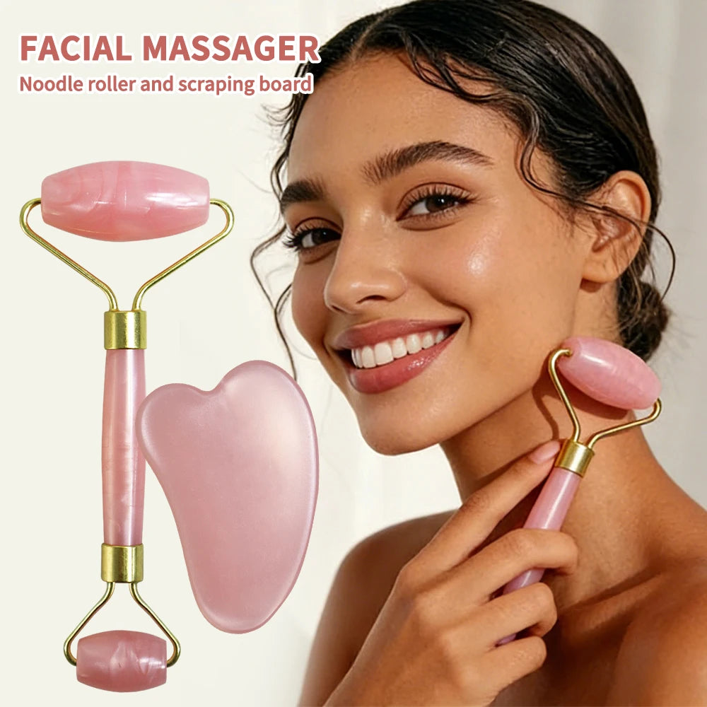 VamsLuna Resin Crystal Facial Scraping Roller Set | Anti-Wrinkle