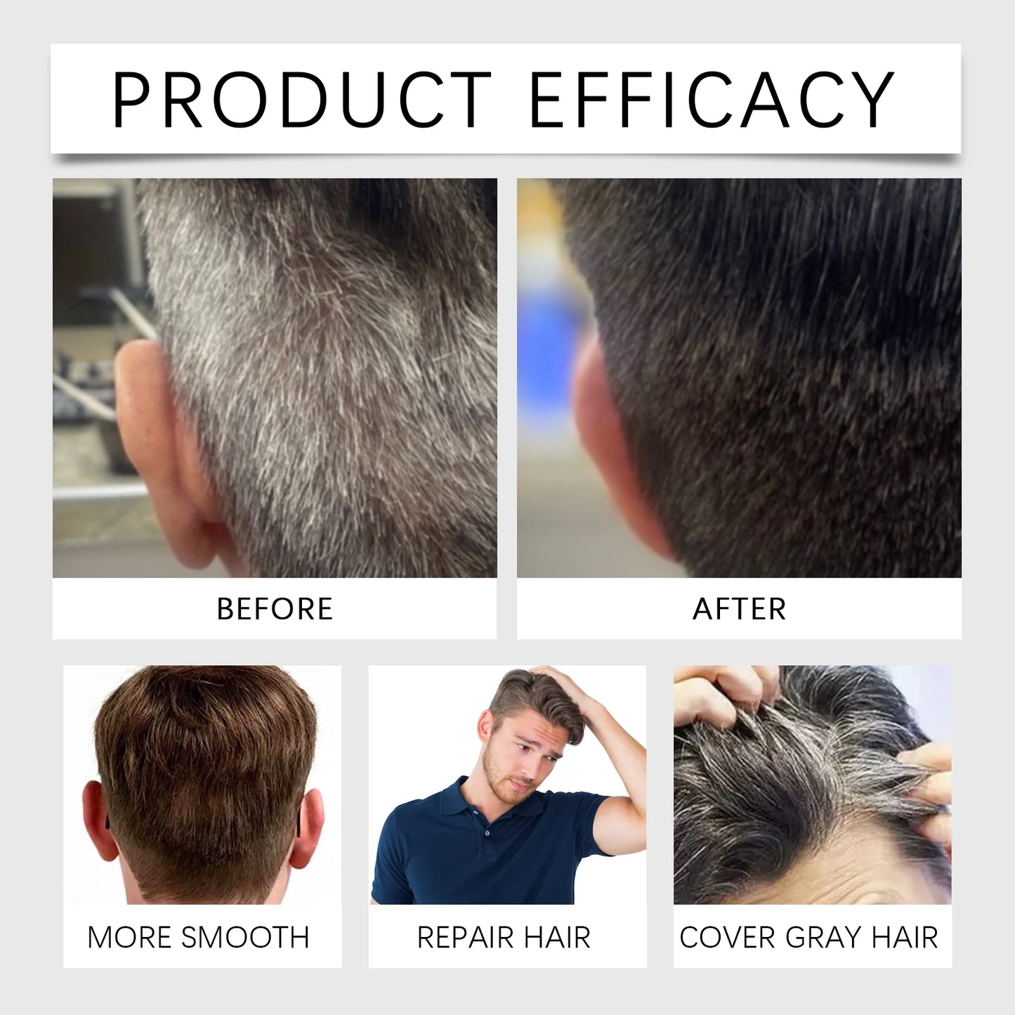 Jaysuing Men's 2-in-1 Brown Hair Color Shampoo | Gray Coverage