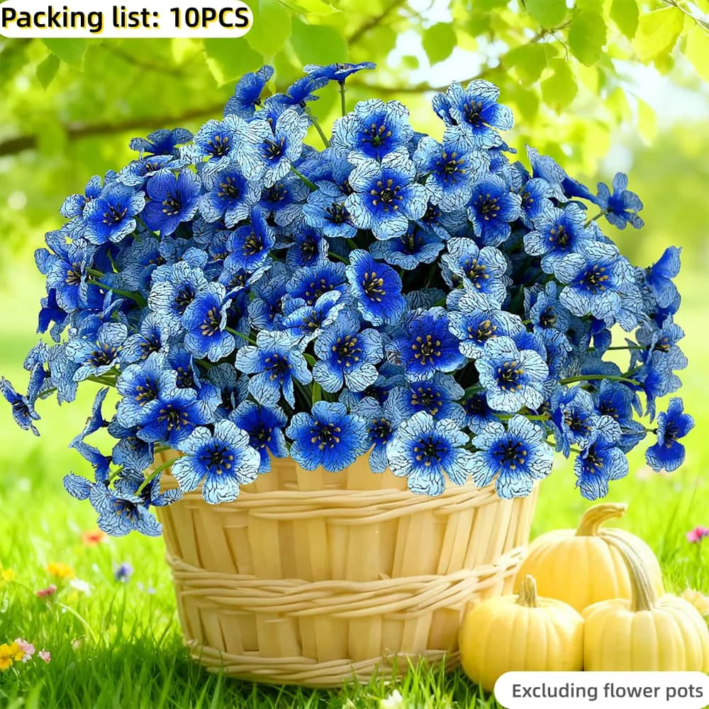 UV Resistant Silk Artificial Flowers 9/10 PCS – Faux Blooms