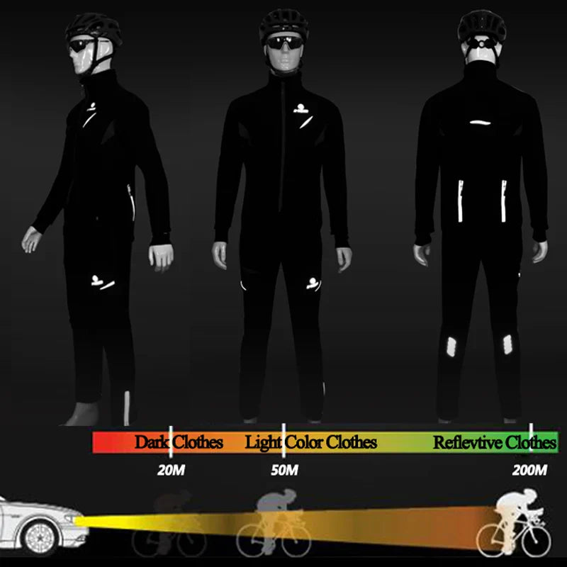 X-TIGER Men's Winter Thermal Fleece Cycling Jacket | Windproof