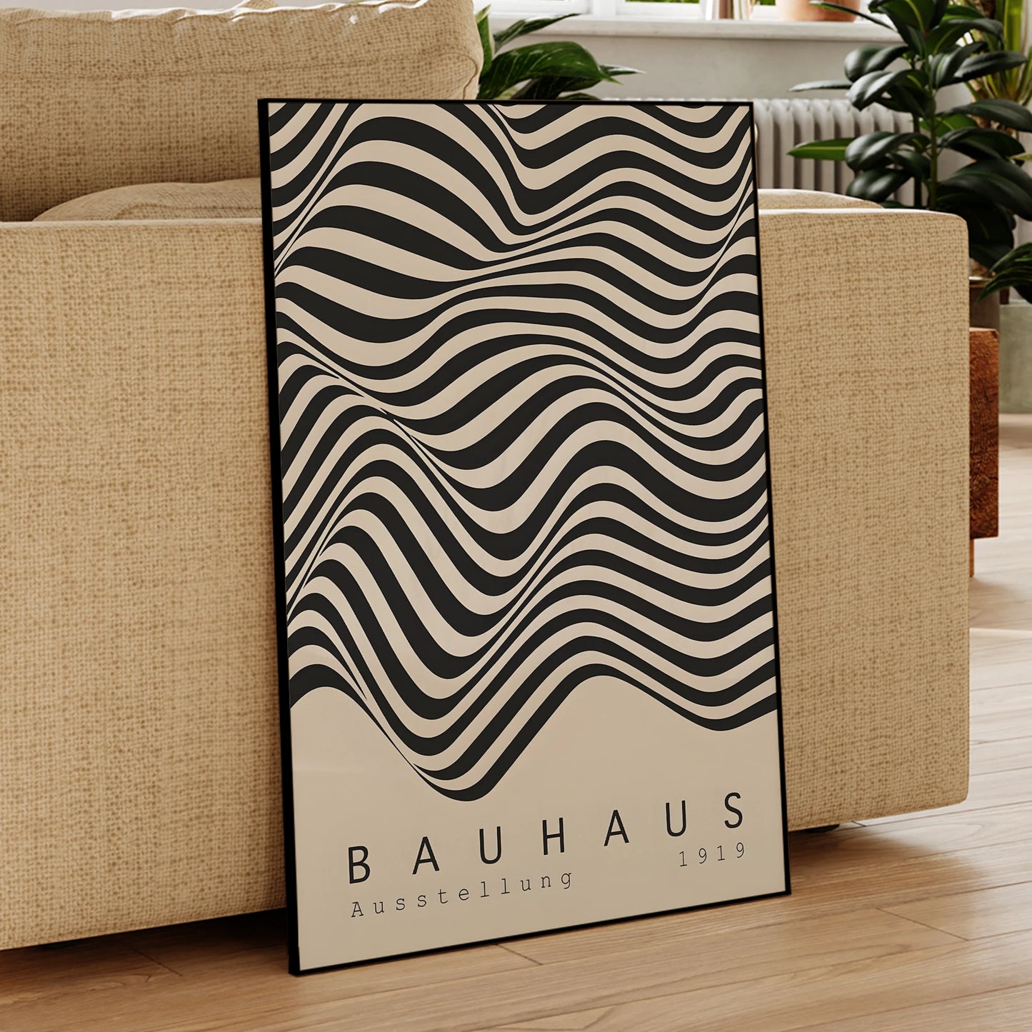 Modern Bauhaus Black And White Wall Art Prints Canvas Painting Aluminum Frame Poster Picture For Living Room Home Decor Peaceful Pleasures Health and Wellness