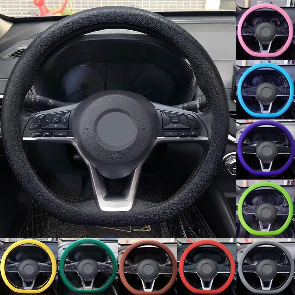 Anti-skid Silicone Auto Steering Wheel Cover With Elastic Stretch To Enhance Internal Design And Comfortable Grip Access Peaceful Pleasures Health and Wellness