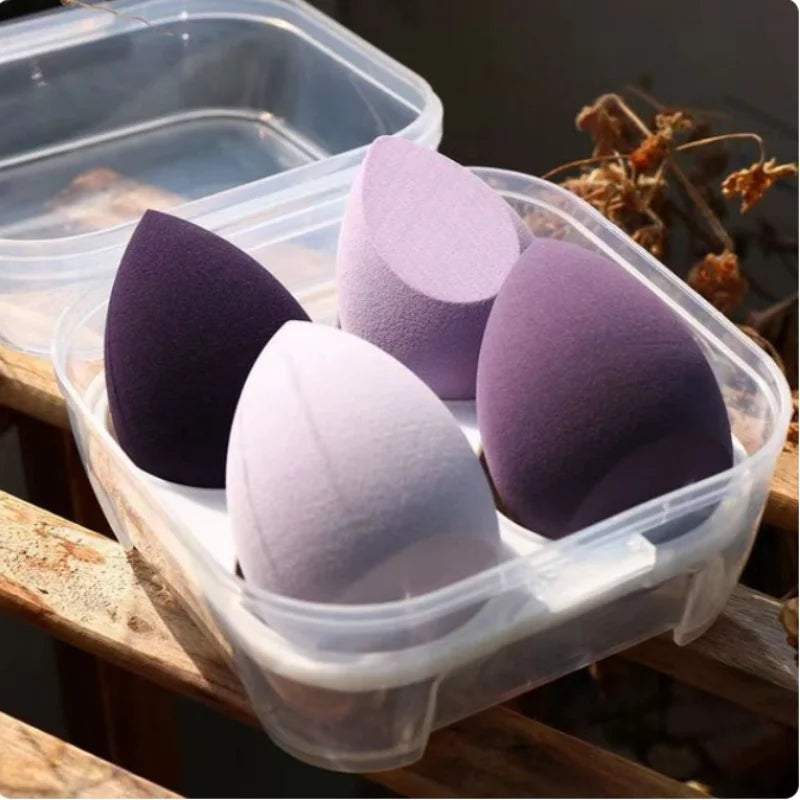 4-Piece Makeup Sponge Beauty Egg Set with Storage Case