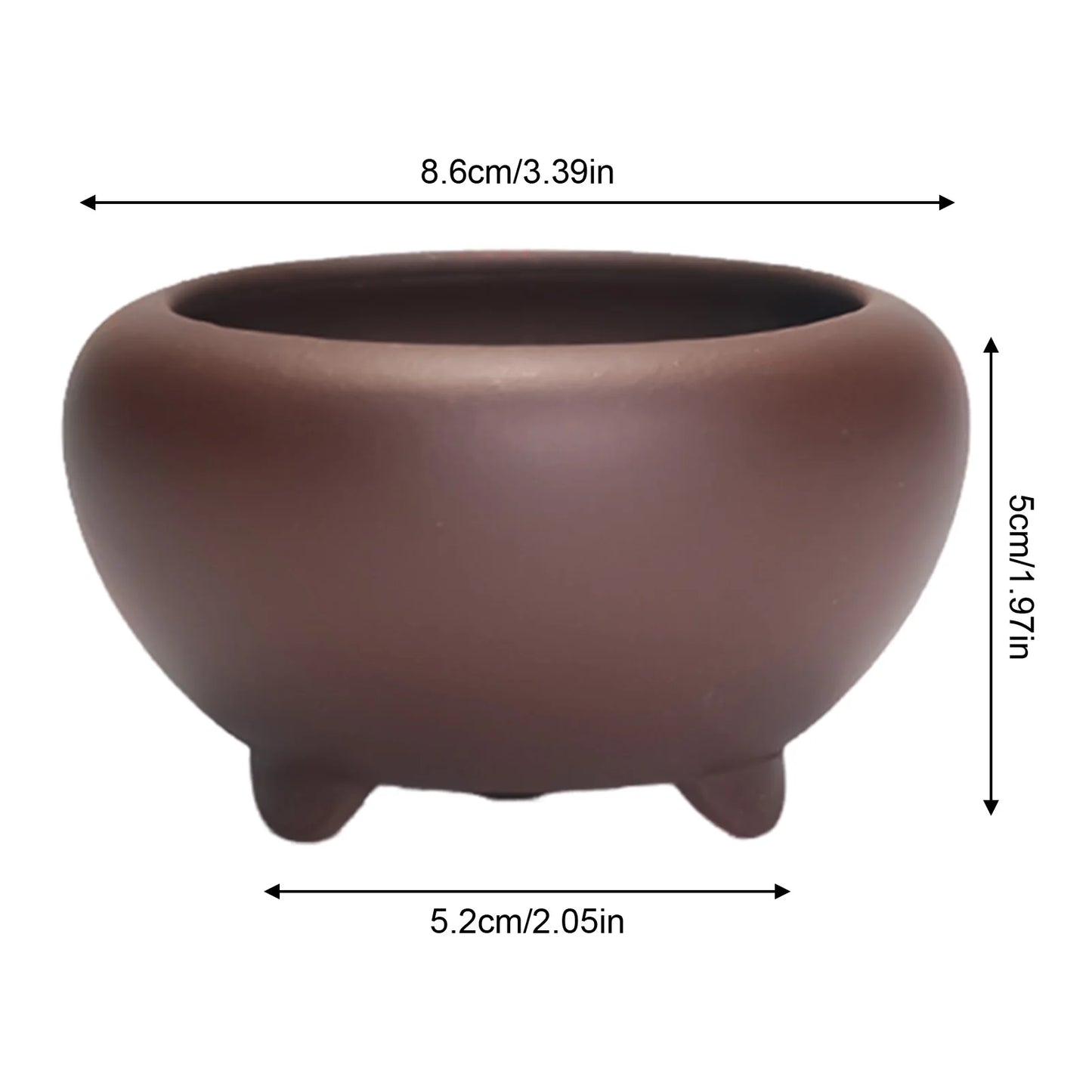 Round Ceramic Succulent Planter Pot | Sandstone Bonsai Desktop Decor