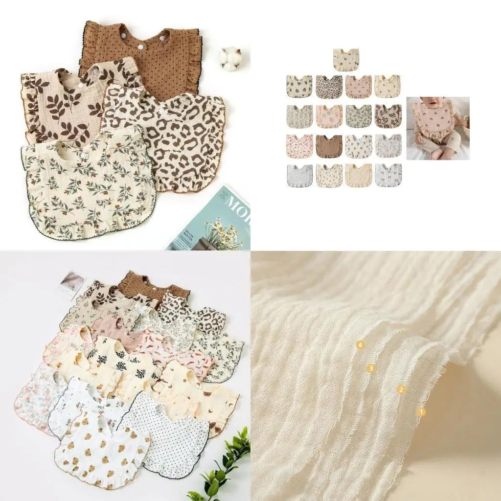 4-Layer Cotton Baby Bibs | Breathable Drool & Burp Cloth 0–18M