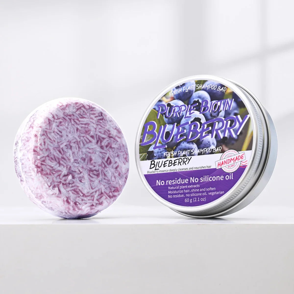 Blueberry Herbal Solid Shampoo Bar – Organic Handmade 60g