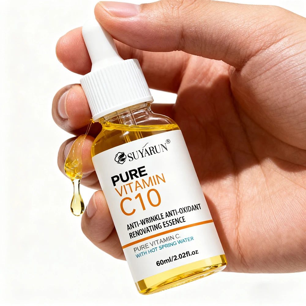 SUYARUN 10% Vitamin C Serum for Face - Brightening Anti-Aging Treatment, Dark Spot Corrector with Hyaluronic Acid & Vitamin E. Peaceful Pleasures Health and Wellness
