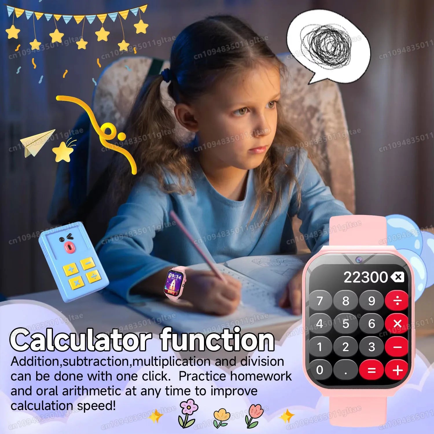 New Smartwatch For Kids HD Camera Flashlight Study Partners Multi Games Calculator Children's Day Birthday Gift Boys Girls HW12 Peaceful Pleasures Health and Wellness