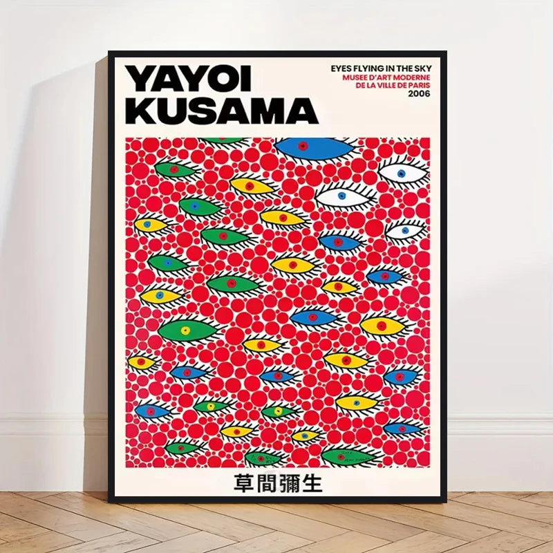 Yayoi Kusama Abstract Pumpkin Canvas Wall Art Print | Unframed