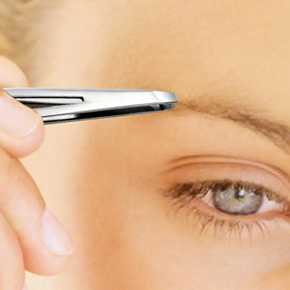 Ouhoe Stainless Steel Precision Tweezers – Slant & Point Tip for Eyebrow Shaping, Facial Hair & Ingrown Hair Removal, Unisex Peaceful Pleasures Health and Wellness