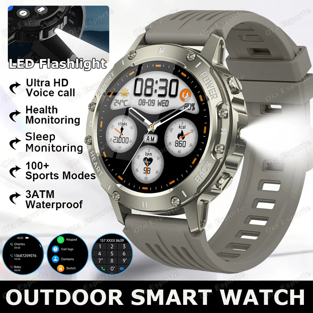 Ola Esporte Military Smartwatch | AMOLED, Flashlight, 100+ Sports
